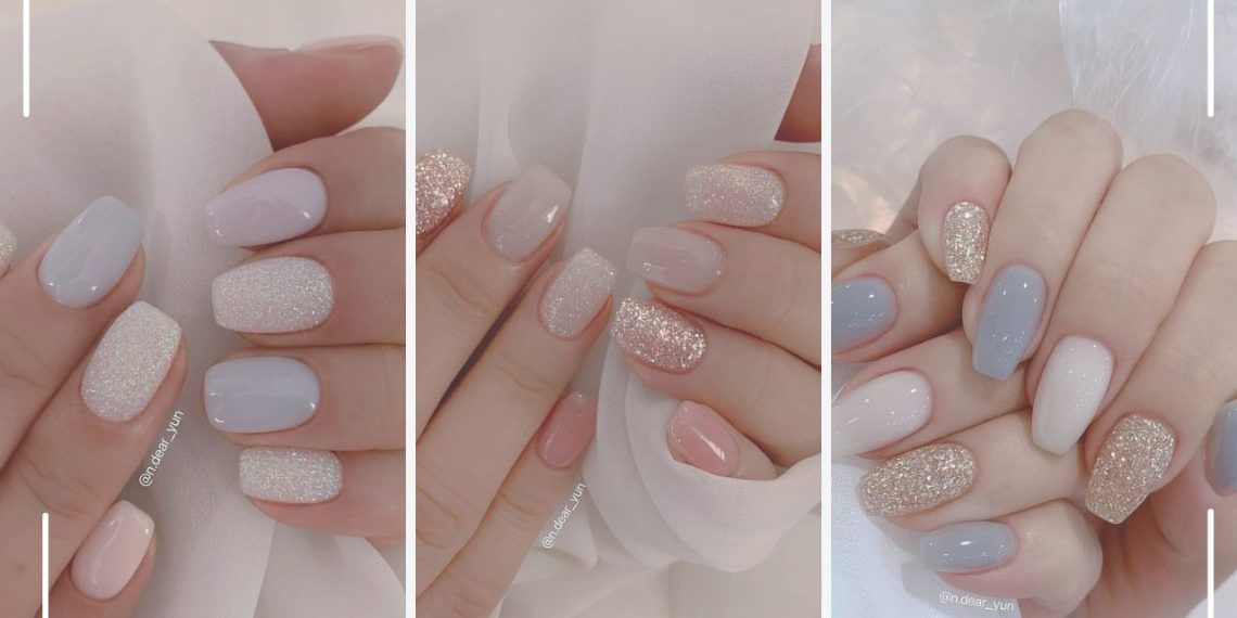 unhas gel glitter capa