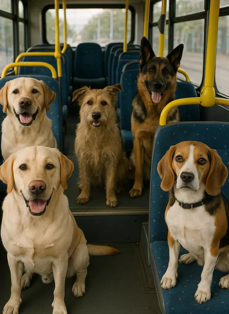 20250705 1806 Cachorros no Onibus simple compose 01jze6fazhepqb7af7nfrbr7wb e1751752224536 - Pets vão junto: como o Paraná e Curitiba estão liberando o transporte coletivo para animais